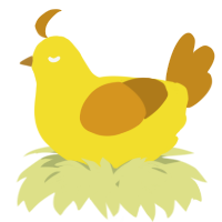 A yellow and ochre chicken