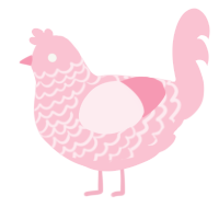 A rose chicken with a lace pattern