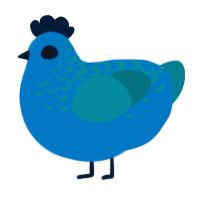 A sapphire and sea chicken with a half-lace pattern