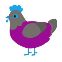 (unnamed), a plum and grey chicken with a head pattern