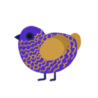 (unnamed), a indigo and gold chicken with a lace pattern