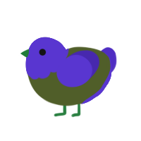 Unripe Blueberry, a olive and indigo chicken with a head pattern