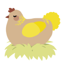 A beige and yellow chicken with a neck-band pattern