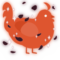 A vermilion chicken