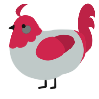 A silver and crimson chicken with a head pattern