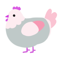 A silver and rose chicken with a head pattern
