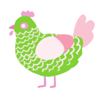 果実, a grass and rose chicken with a lace pattern