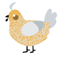 A honey and mist chicken with a double-lace pattern