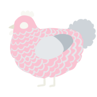 A rose and mist chicken with a lace pattern