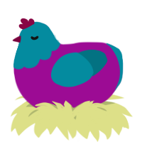 A plum and sea chicken with a head pattern