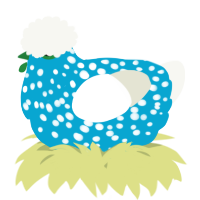 A cerulean and white chicken with a speckle pattern