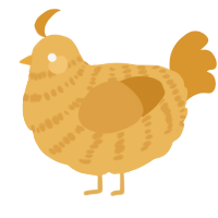 A honey and orange chicken with a bar pattern