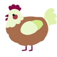 A brown and apple chicken with a head pattern