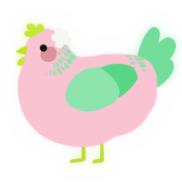 A rose and spring chicken with a neck-band pattern