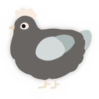 A grey and silver chicken