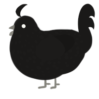A sable chicken with a speckle pattern