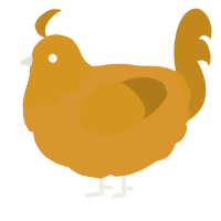 A orange and ochre chicken with a head pattern