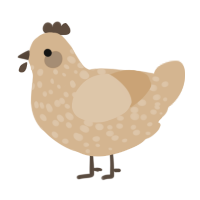 A beige chicken with a speckle pattern