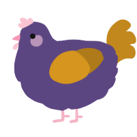 A overcast and ochre chicken
