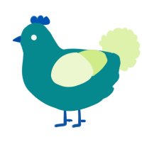 A teal and apple chicken