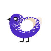 Washi Tape, a indigo and cream chicken with a half-lace pattern