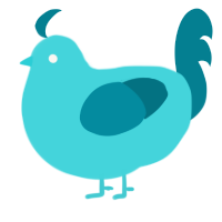 A aqua and sea chicken