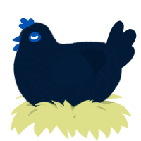 A tumblr chicken with a lace pattern