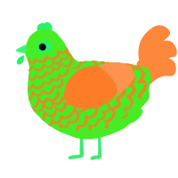 A amethyst and sapphire chicken with a lace pattern