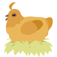 A honey and orange chicken with a head pattern
