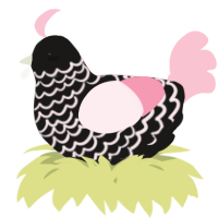 A sable and rose chicken with a lace pattern
