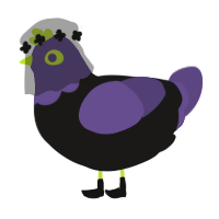 A sable and overcast chicken with a head pattern