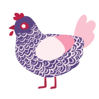 A overcast and rose chicken with a double-lace pattern