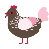 A bark and rose chicken with a half-lace pattern