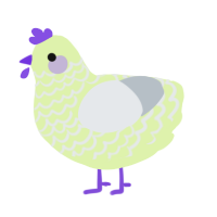 A apple and mist chicken with a lace pattern