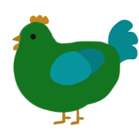 A leaf and teal chicken