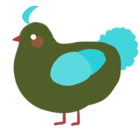 A olive and aqua chicken