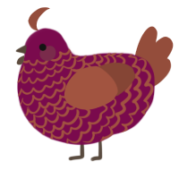 A wine and russet chicken with a lace pattern