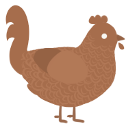 A brown chicken with a double-lace pattern