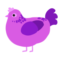 A orchid and violet chicken with a neck-speckle pattern
