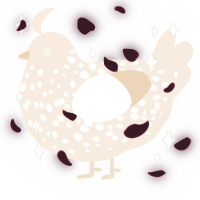 A cream chicken with a speckle pattern
