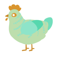 A gluppy and mint chicken with a half-bar pattern