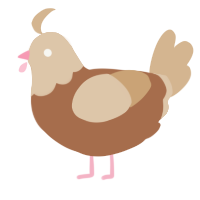 A brown and beige chicken with a head pattern