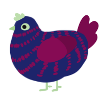 A navy and wine chicken with a bar pattern