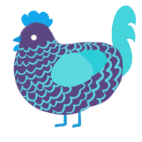 Upsized McMuffin, a overcast and aqua chicken with a lace pattern