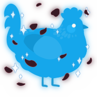 A sky chicken with a neck-speckle pattern