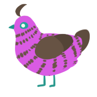 Gloink Doinker, a orchid and bark chicken with a bar pattern