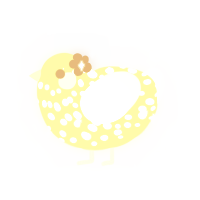 A lime and apple chicken with a speckle pattern