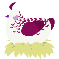 A white and wine chicken with a half-lace pattern