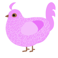 A lavender chicken with a double-lace pattern