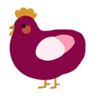 A maroon and rose chicken
